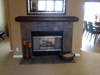 NATURAL SLATE SURR W  LOG MANTLE